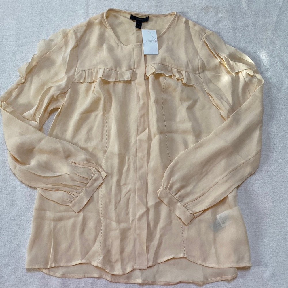 NWT JCrew Silk Blouse Size 6 - Cream